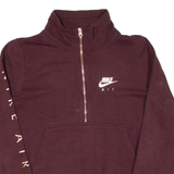 NIKE Cropped Womens Sweatshirt Maroon 1/4 Zip M