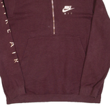 NIKE Cropped Womens Sweatshirt Maroon 1/4 Zip M