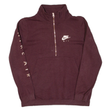 NIKE Cropped Womens Sweatshirt Maroon 1/4 Zip M