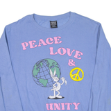 LOONEY TUNES Peace Love And Unity Womens Sweatshirt Blue M