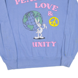 LOONEY TUNES Peace Love And Unity Womens Sweatshirt Blue M