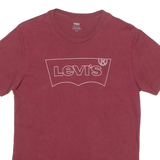 LEVI'S Mens T-Shirt Maroon Crew Neck S