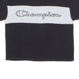 CHAMPION Womens T-Shirt Black Crew Neck S