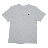 NIKE Mens T-Shirt Grey Crew Neck S