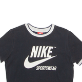 NIKE Womens T-Shirt Blue Crew Neck S