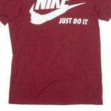 NIKE Just Do It. Athletic Cut Mens T-Shirt Red Crew Neck M