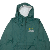 CHARLES RIVER APPAREL Basketball Mens Pullover Jacket Green Nylon Hooded L