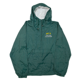 CHARLES RIVER APPAREL Basketball Mens Pullover Jacket Green Nylon Hooded L