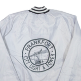 Frankfort Mens Bomber Jacket Grey Nylon USA XL