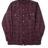DICKIES Mens Jacket Maroon Hooded Check S