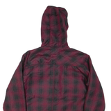 DICKIES Mens Jacket Maroon Hooded Check S