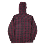 DICKIES Mens Jacket Maroon Hooded Check S