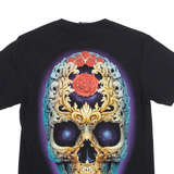 ROCK CHANG Studded Skull Womens T-Shirt Black S