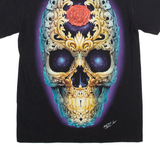 ROCK CHANG Studded Skull Womens T-Shirt Black S