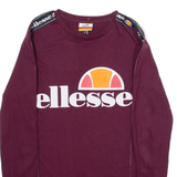 ELLESSE Womens T-Shirt Maroon Long Sleeve UK 4