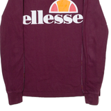 ELLESSE Womens T-Shirt Maroon Long Sleeve UK 4