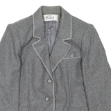 PEREL PARIS Womens Blazer Coat Grey Wool M
