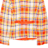 FABIANI ROMA Womens Blazer Coat Orange Viscose Check S