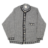 POLO ACTIVEWEAR Womens Overcoat Coat Black Houndstooth M