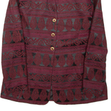 COTE SUD Womens Blazer Coat Red Crazy Pattern M