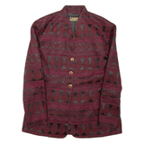 COTE SUD Womens Blazer Coat Red Crazy Pattern M