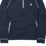 PENGUIN 1/4 Zip Mens Pullover Jacket Blue L