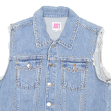 JUICY COUTURE Womens Denim Gilet Blue L