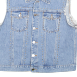 JUICY COUTURE Womens Denim Gilet Blue L