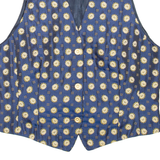 Womens Blazer Waistcoat Blue Floral S