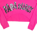 PAPA RUACY Cropped Womens T-Shirt Pink Long Sleeve L