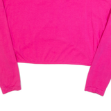 PAPA RUACY Cropped Womens T-Shirt Pink Long Sleeve L