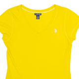 POLO ASSN Womens T-Shirt Yellow V-Neck M