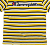 CHAMPION Striped Mens T-Shirt Yellow S