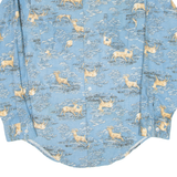 Mens Shirt Blue Animal Print Long Sleeve S