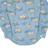 Mens Shirt Blue Animal Print Long Sleeve S