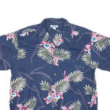 CHEROKEE Mens Hawaiian Shirt Blue Floral XL