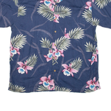 CHEROKEE Mens Hawaiian Shirt Blue Floral XL