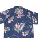 CHEROKEE Mens Hawaiian Shirt Blue Floral XL