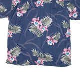CHEROKEE Mens Hawaiian Shirt Blue Floral XL