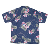 CHEROKEE Mens Hawaiian Shirt Blue Floral XL