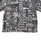 BATIK BAY Mens Shirt Black Silk Crazy Pattern 2XL
