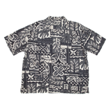 BATIK BAY Mens Shirt Black Silk Crazy Pattern 2XL