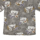ISLAND SHORE Mens Hawaiian Shirt Green Floral M