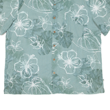 ISLAND SHORE Mens Hawaiian Shirt Green Floral XL