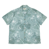 ISLAND SHORE Mens Hawaiian Shirt Green Floral XL