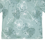 ISLAND SHORE Mens Hawaiian Shirt Green Floral XL