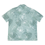 ISLAND SHORE Mens Hawaiian Shirt Green Floral XL