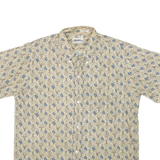 Mens Shirt Beige Crazy Pattern M