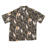 BOCA CLASSICS Mens Hawaiian Shirt Green Floral L