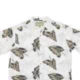 PALM ISLAND Mens Hawaiian Shirt Beige Floral L
